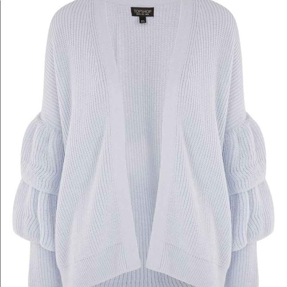 Topshop Layered Ruffle Sleeve Cardigan